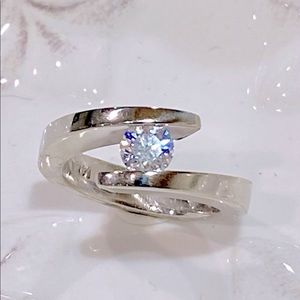 Modern .50 CTW Genuine Diamond Solitaire 14K WG